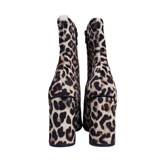 Steve Madden Womens 7.5 Valyant Pointed Toe Velvet Leopard Bootie NEW - Picture 7 of 11